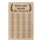 Rustic Chic Faux Kraft Wedding Seating Chart