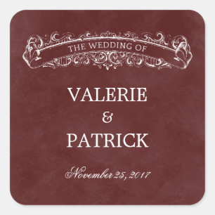 Rustic Chic Favour Sticker/Envelope Seal - Red