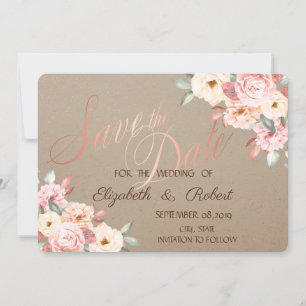 Rustic Chic Floral Save The Date