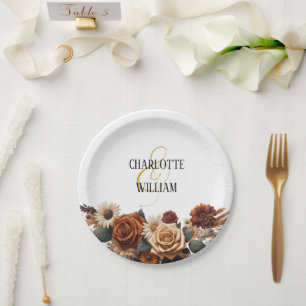 Rustic Chic Floral Wedding  Paper Plate