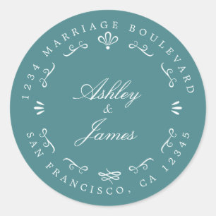 Rustic Chic Future Mr Mrs Wedding Return Address Classic Round Sticker