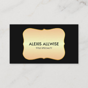 Rustic Chic Golden Gradient on Black Business Card