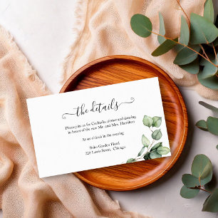 Rustic Chic Greenery Eucalyptus Wedding Details Enclosure Card