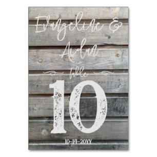 Rustic Chic Grey Barnwood Wedding Table Number