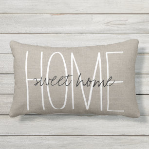 Rustic Chic Home Sweet Home Outdoor Cushion
