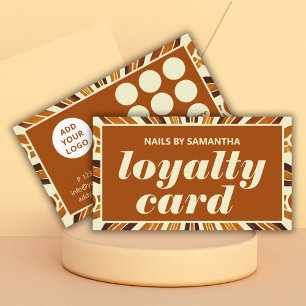 Rustic Chic Nail Salon Business Logo Brand Loyalty Card
