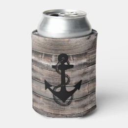 rustic chic nautical ANCHOR | Can Cooler
