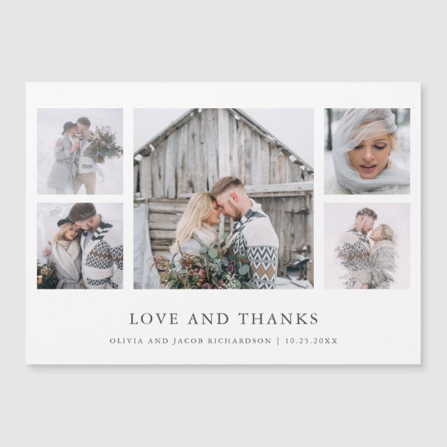 Rustic Chic | Photo Grid Wedding Thank You (Front)