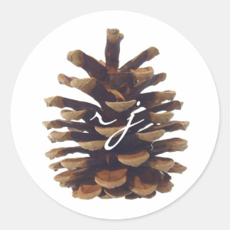 Rustic Chic Pine Cone Wedding Sticker