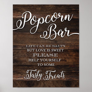 Rustic Chic POPCORN BAR HELP YOURSELF Sign Print