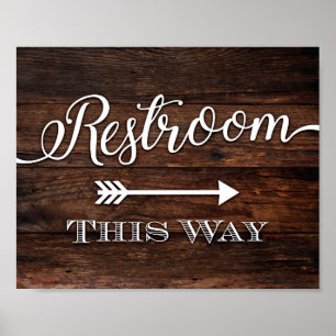 Rustic Chic RESTROOM THIS WAY Sign Print RIGHT