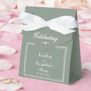 Rustic Chic Sage Green Elegant Thank You Wedding Favour Box