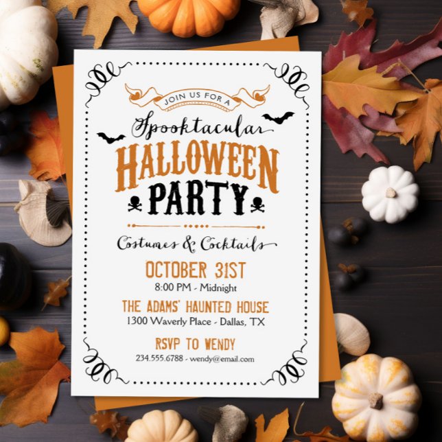 Rustic Chic Spooktacular Halloween Party Invitation (Creator Uploaded)