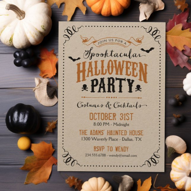 Rustic Chic Spooktacular Halloween Party Invitation (Creator Uploaded)