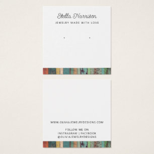 Rustic Chic Stud Earring Jewelry Display Card