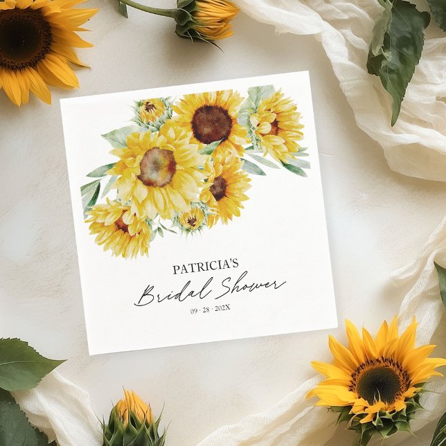 Rustic Chic Sunflower Bridal Shower Napkin (Creator Uploaded)