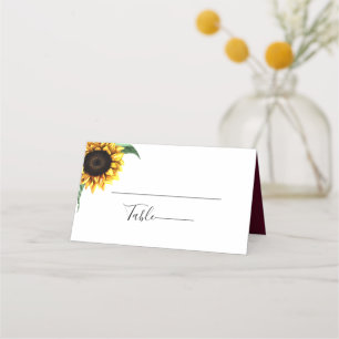 Rustic Chic Sunflower Wedding Escort Place Card