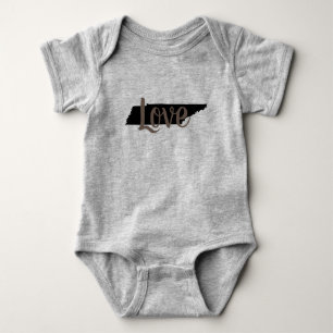 rustic chic TENNESSEE LOVE in script Baby Bodysuit