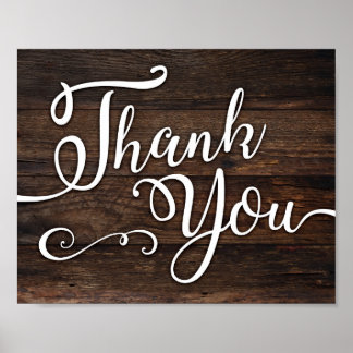 Rustic Chic THANK YOU Sign Print