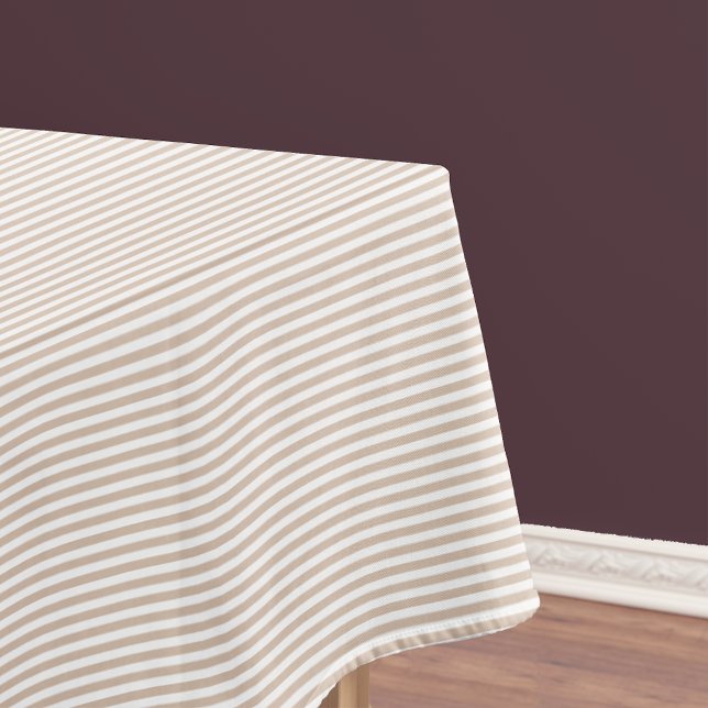 Rustic Chic Trendy Coffee White Striped Pattern Tablecloth (Rustic Chic Trendy Coffee White Striped Pattern Tablecloth)
