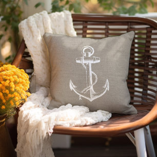 Rustic Chic Vintage Anchor Cushion