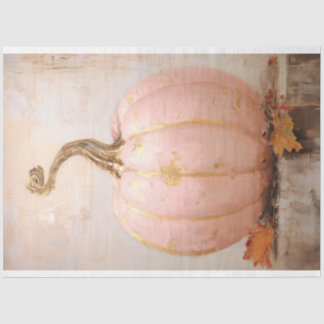 Rustic Chic Vintage Pink Pumpkin Decoupage Tissue Paper