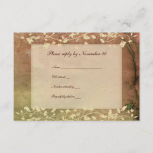 Rustic Chic Warm Colours rsvp with envelopes Card