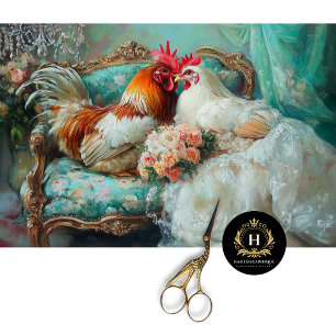 Rustic Chic Wedding Chickens Decoupage  Tissue Paper