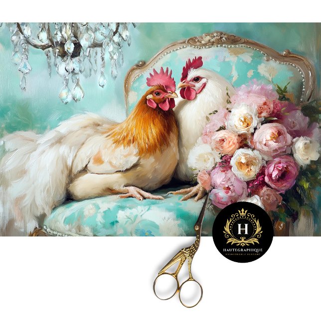 Rustic Chic Wedding Chickens Decoupage  Tissue Paper (Creator Uploaded)