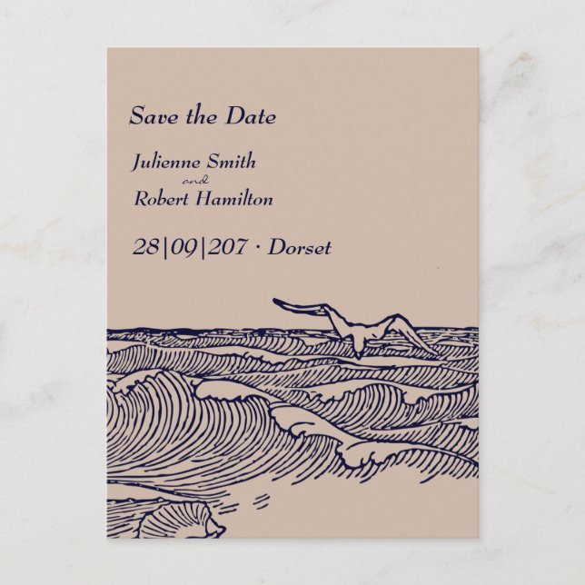 Rustic Chic Wedding Save the Date Postcard (Front)