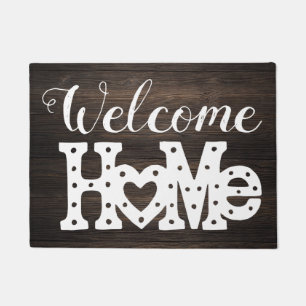 Rustic Chic "Welcome Home" Wood Effect Doormat