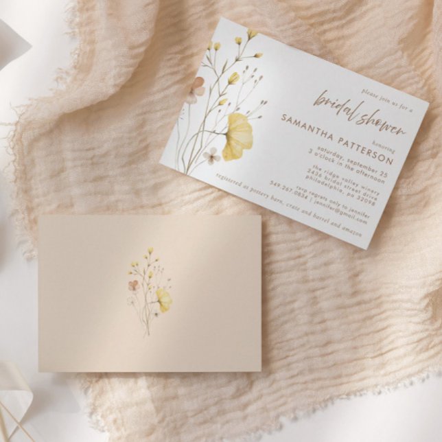 Rustic Chic Wildflower Floral Bridal Shower Invitation (Creator Uploaded)