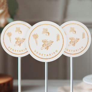 Rustic Chic Wildflowers Vegetarian Meal Choice  Classic Round Sticker