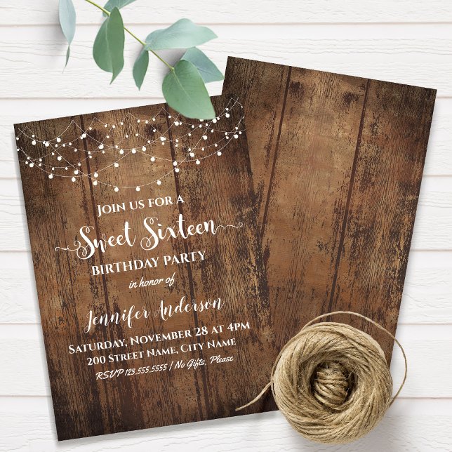 Rustic chic wood invitation (Creator Uploaded)