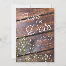 Rustic Chic Wooden Slats Save the Date