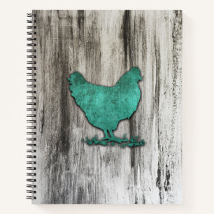 Rustic Chicken (Blue) Notebook