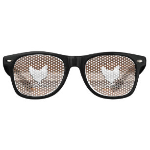 Rustic Chicken (Brown Boards) Retro Sunglasses