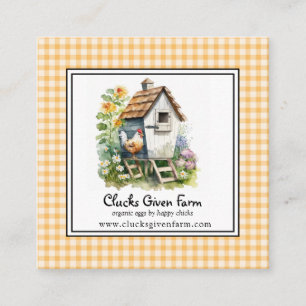 Rustic Chicken Coop Farm Fresh Eggs Square Business Card