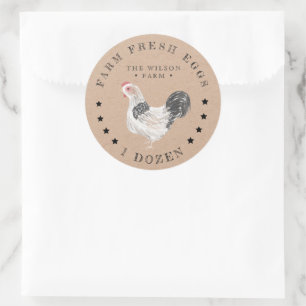 Rustic Chicken Craft Egg Carton Sticker