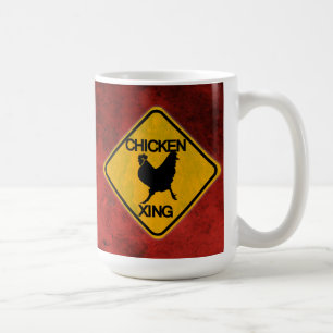 Rustic Chicken Crossing Sign Coffee Mug