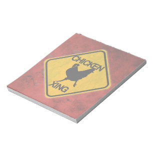 Rustic Chicken Crossing Sign Notepad