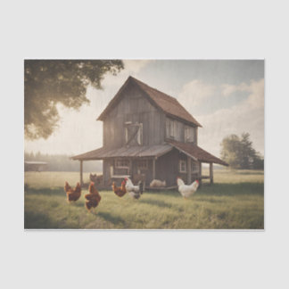 Rustic Chicken  Decoupage 10lbs Tissue Paper