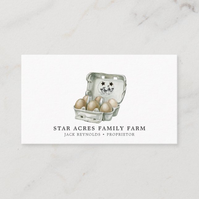 Rustic Chicken Egg Farm Business Card (Front)