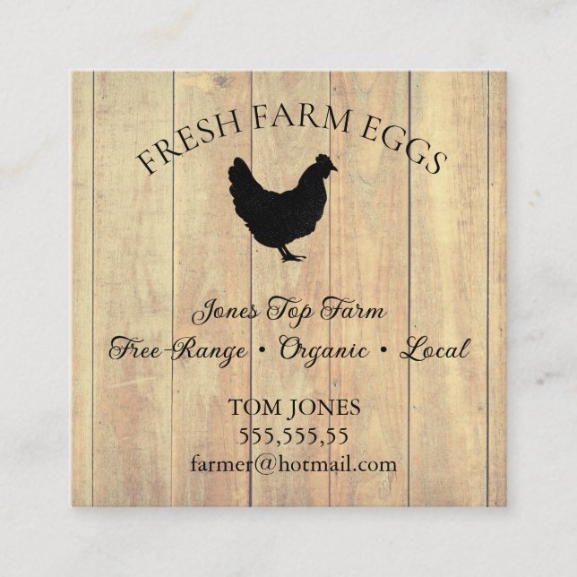 Rustic Chicken Egg Farmer Business Card | Poultry  (Front)