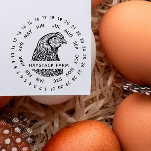 Rustic Chicken Family Farm ⎢Egg Carton Date Stamp