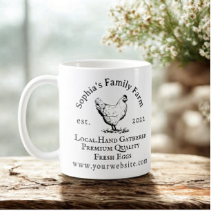 Rustic Chicken Farm Business Black Text Coffee Mug
