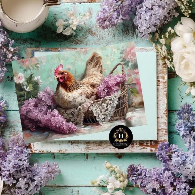 Rustic Chicken Lilac Blossoms Lace Decoupage Tissue Paper (Creator Uploaded)