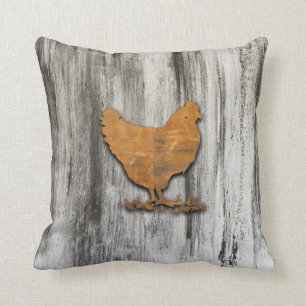 Rustic Chicken (Orange) Cushion