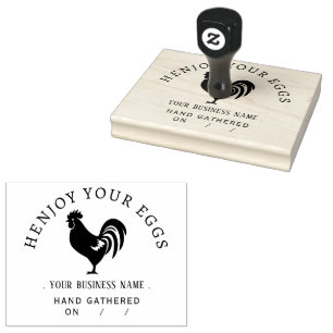 Rustic Chicken Personalised Egg Carton Rubber Stamp