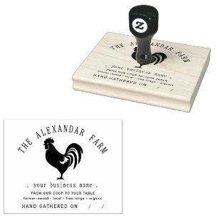 Rustic Chicken Personalised Egg Carton Rubber Stamp